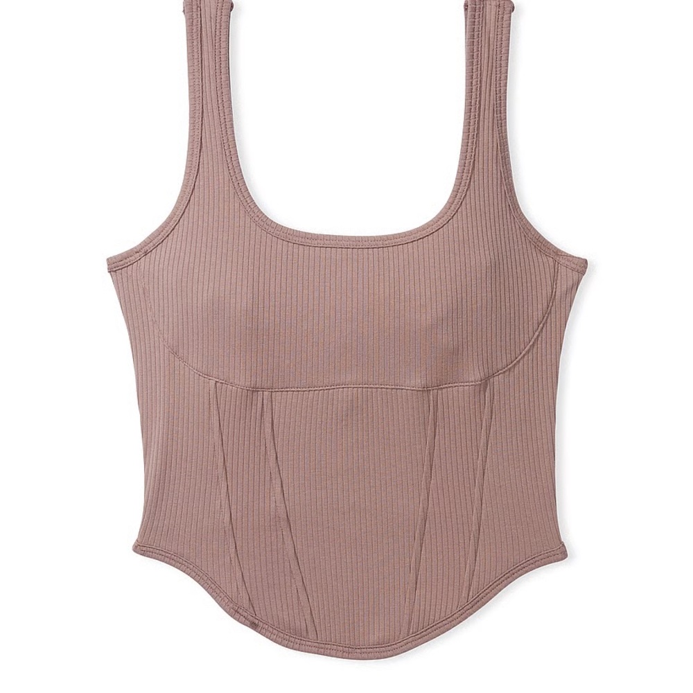 Victoria's Secret Cinched Corset Top in Iced Latte